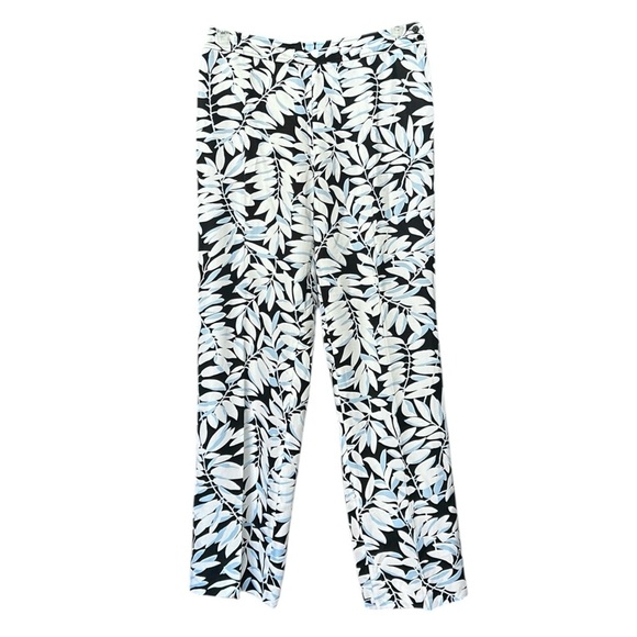 HAROLD'S Floral Silk/Cotton Blend Dress Pants sz 10 Lined Straight Leg Side Zip - Picture 1 of 9